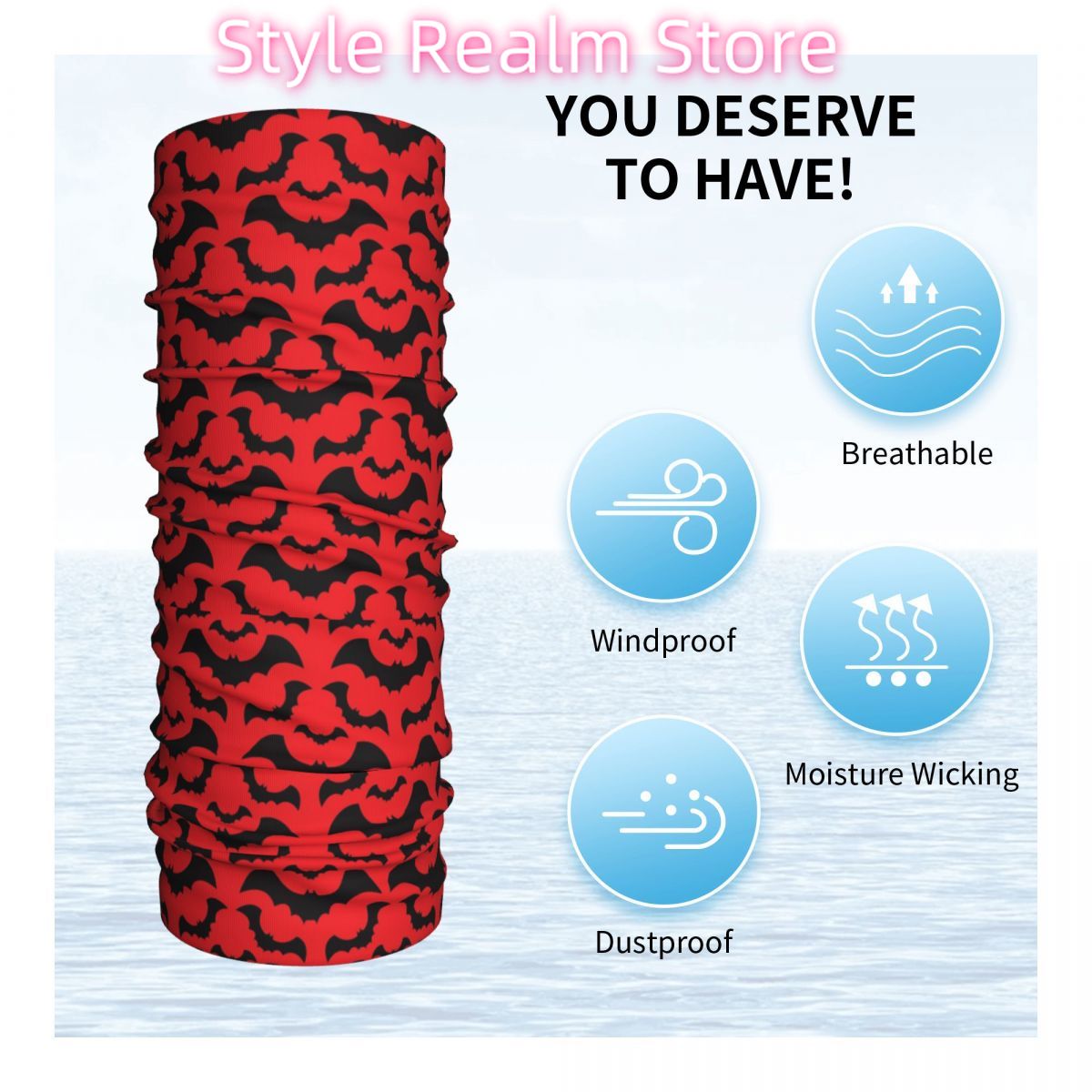 Pañuelo gótico con diseño de m - Neck Warmer Tube reseña y precio