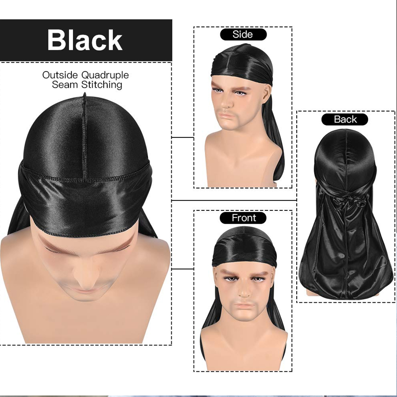 1-4 Uds nueva seda Durag Banda - Bandana Doo Rag reseña y precio