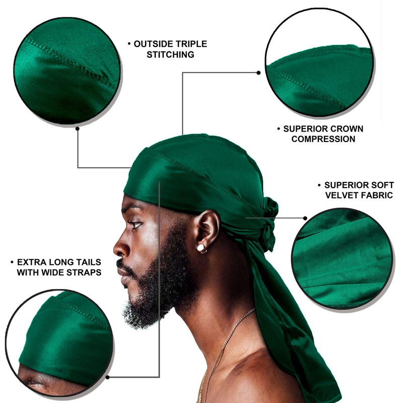 1-4 Uds nueva seda Durag Banda - Bandana Doo Rag reseña y precio