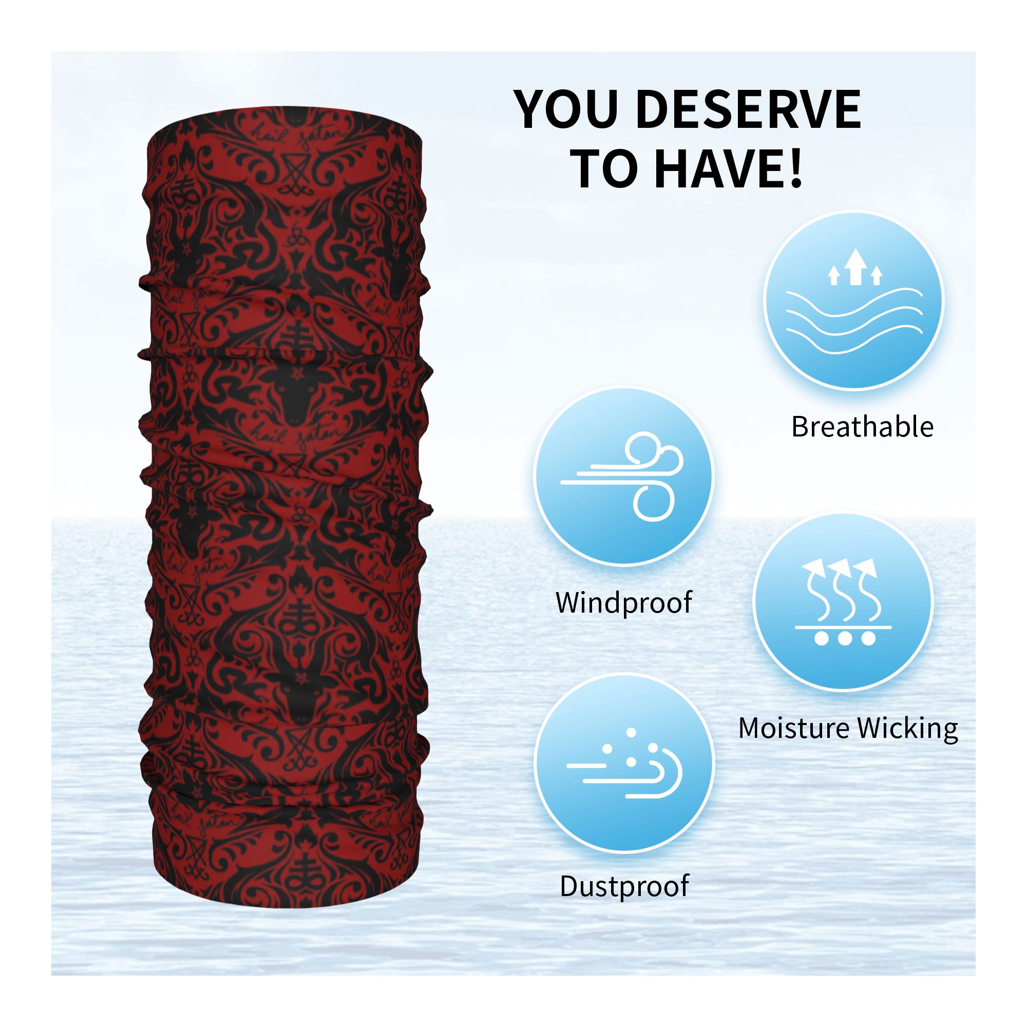 Baphomet Damasco granizo Satán - Neck Warmer Tube reseña y precio